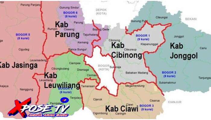 Peta pemekaran wilayah Bogor