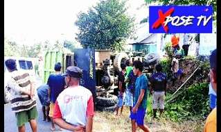 Kecelakaan tunggal mobil truck pengangkut barang pada rabu 23 agustus 2023 pukul 8:00