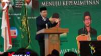 Pj Bupati Bekasi Dani Ramdan saat menghadiri sekaligus menutup Musyawarah Kerja Cabang II PCNU Kabupaten Bekasi