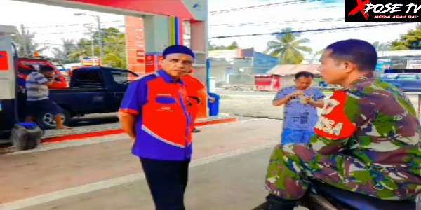 Babinsa Koramil 1315-05 Boliyohuto-Pantau Keamanan Di Spbu Parungi.