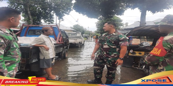 Kodim 1315/Kabupaten Gorontalo Salurkan Sembako Bagi Warga Terdampak Banjir