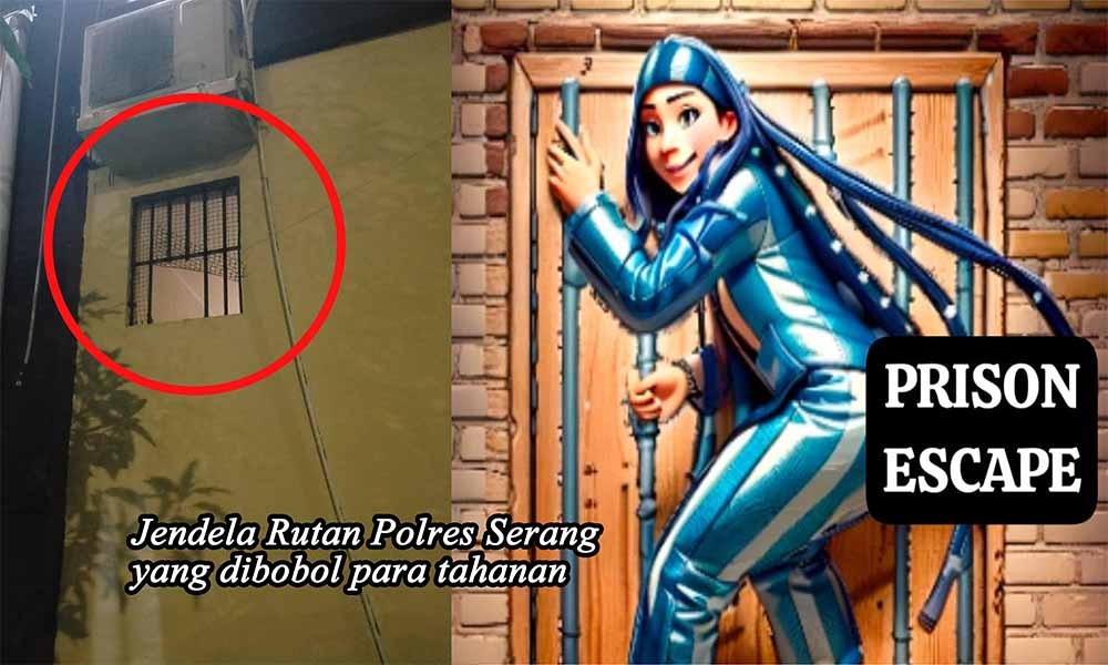 Waduh! Belasan Tahanan Rutan Polres Serang Kabur Lewat Jendela