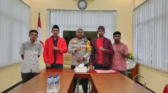 Pengurus GMNI Belu, DPK Malaka, saat audiensi bersama Kapolres Malaka.