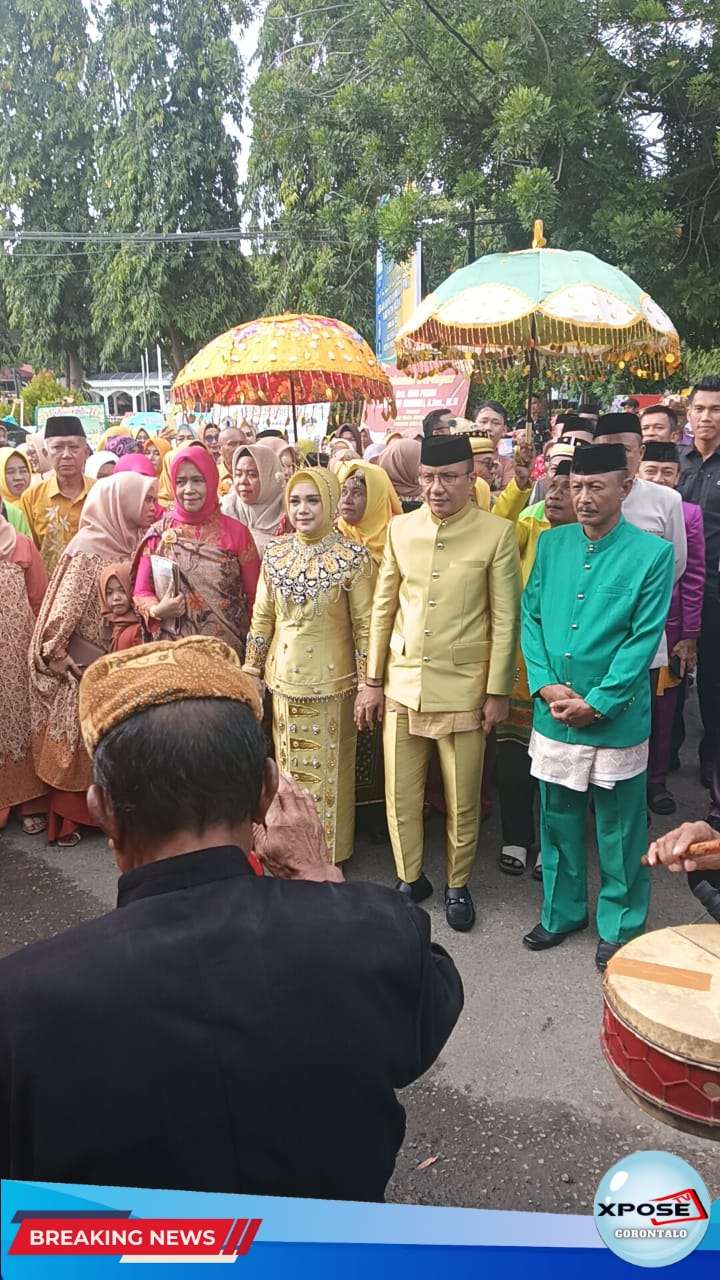 Prosesi Adat Molo'opu Sambut Wakil Bupati Boalemo Periode 2025 -2030