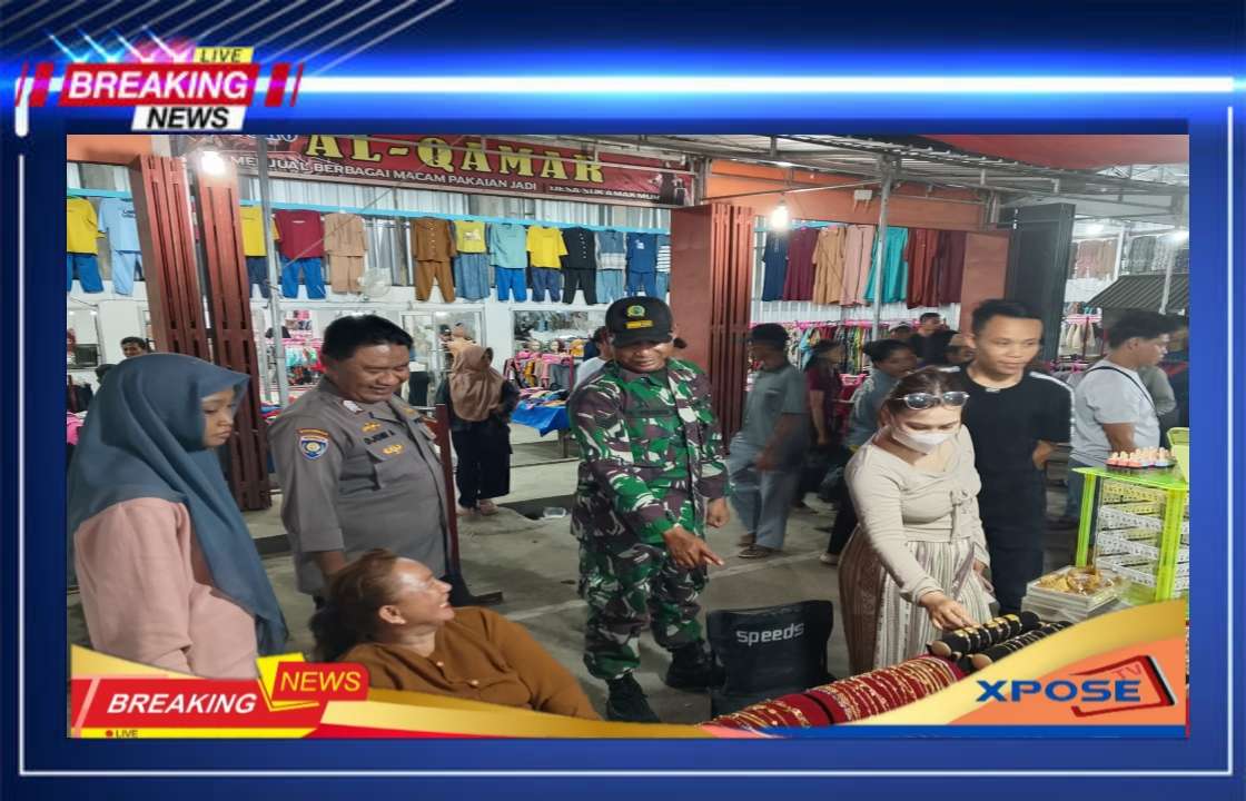 Patroli gabungan Koramil 1315-05/Boliyohuto Dan Polsek Tolangohula Ke Pasar Malam