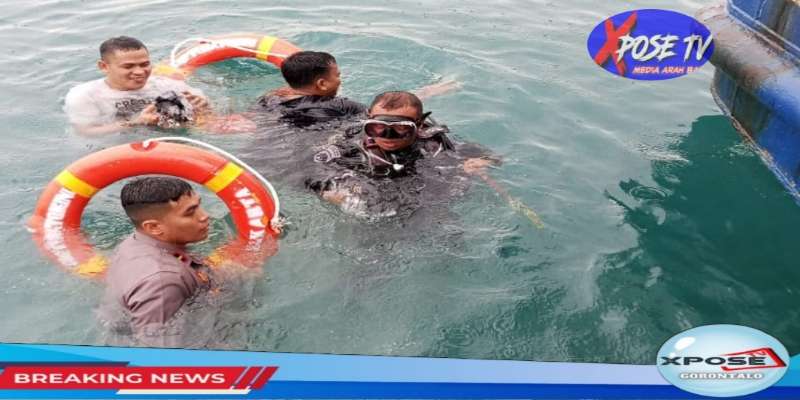 Aksi Heroik Kapolsek KPG dan Wasatpel Pelabuhan Penyeberangan Gorontalo, Menyelam Putuskan Tali di Baling-baling Kapal