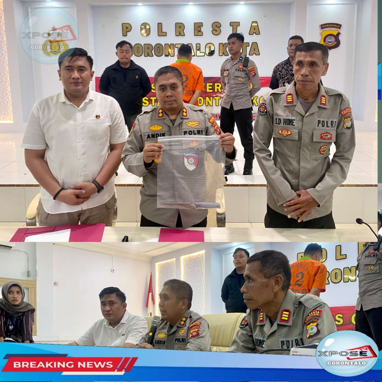 Gelar Press Conference,Pria di Gorontalo Nekat Menikam Teman Sendiri karena Dipengaruhi Miras
