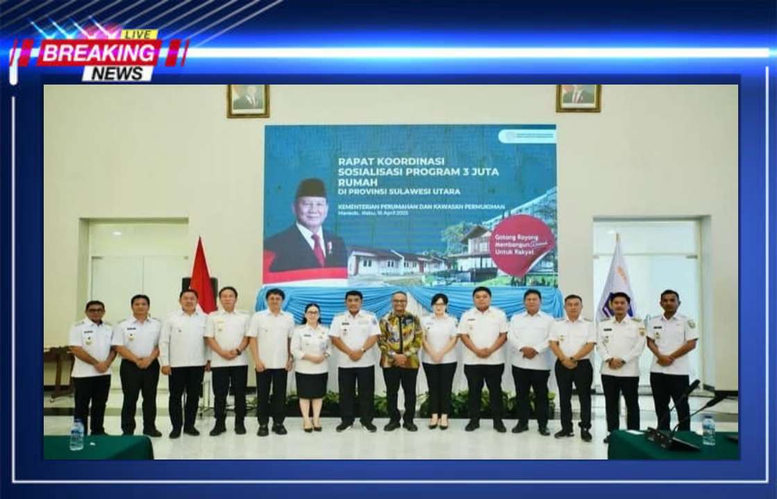 Sulut Jadi Tuan Rumah Peluncuran Nasional Program 3 Juta Rumah Prabowo