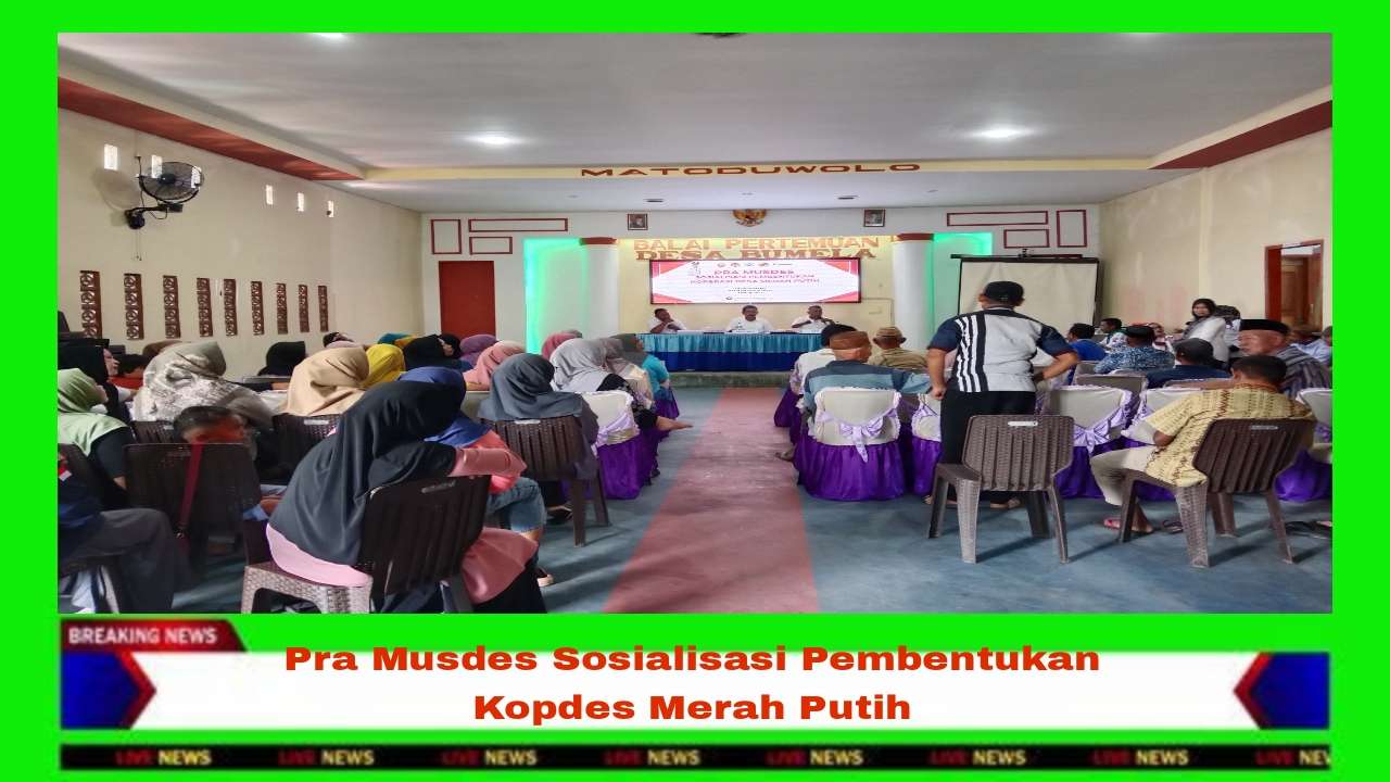 Pra Musdes Sosialisasi Pembentukan Koperasi Desa Merah Putih Desa Bumela