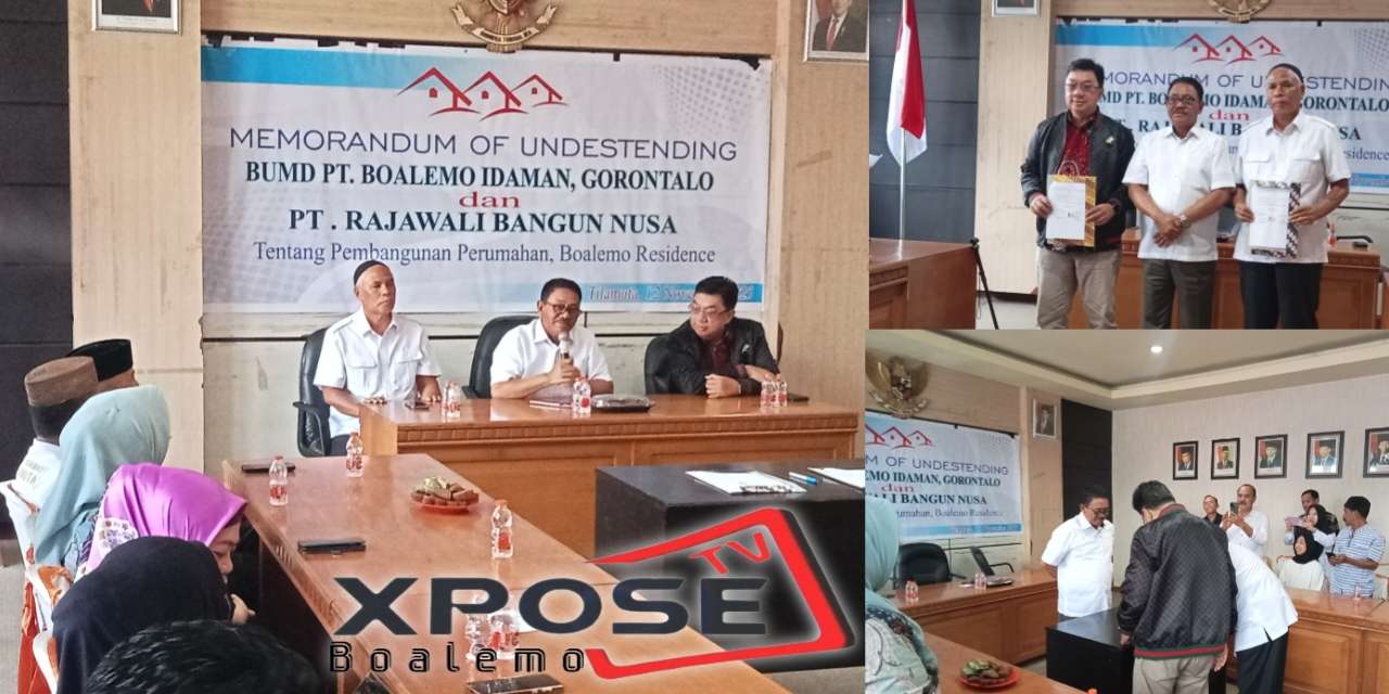BUMD PT. Boalemo Idaman Gorontalo Teken MoU dengan PT. Rajawali Bangun Nusa Tentang Pembangunan Perumahan Boalemo Residence