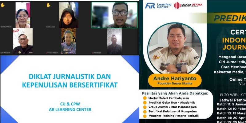 Pelatihan Sertifikasi Certified Indonesian Journalist Digelar Secara Daring